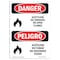 Signmission OSHA Danger, Acetylene No Smoking No Open Flames, 10in X 7in Decal, 7" W, 10" L, Bilingual Spanish OS-DS-D-710-VS-1989 - alternate 1